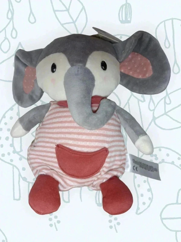 [N3UF] Heunec FrohNATUR Éléphant Cranberry – Peluche bébé certifiée GOTS en coton biologique -1119 – photo 2